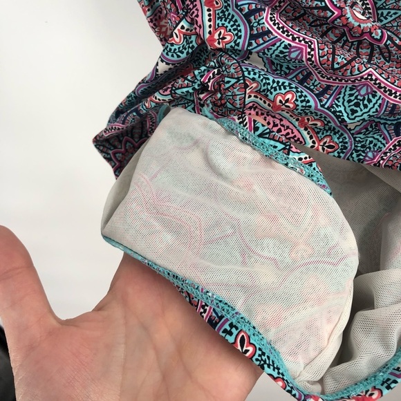 ASSETS BY SPANX One Piece Swimsuit Bloom Floral Print XL Ruched Slimming Shirred - Picture 9 of 12